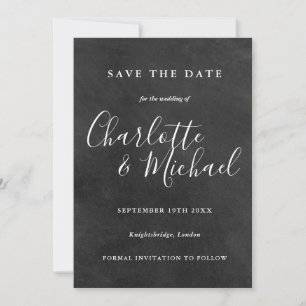 Signatur auf der Tafel: Hochzeit speichern Sie die Save The Date