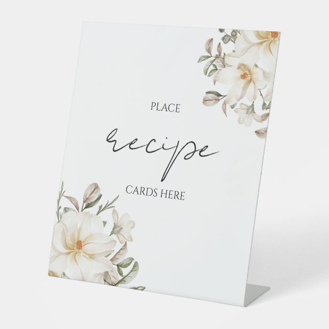 Signatur-Brautparty für Rezeptkarten Sockelschild (Vorderseite)