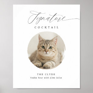 Signatur-Cocktail-Schild Haustier-Foto Elegante Ho Poster