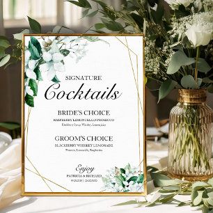 Signatur-Cocktails Florale Geometrie Grünpflanzen Poster
