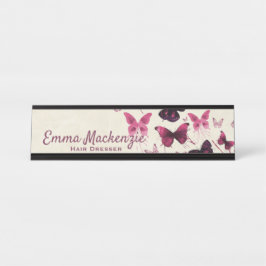 Signatur der Lila Schreibtischnamensplatte Schreibtischnamensplakette