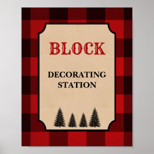 Signatur der Lumberjack-Blockdekoration Poster