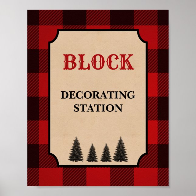 Signatur der Lumberjack-Blockdekoration Poster (Vorne)
