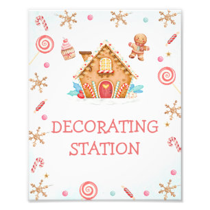 Signatur der Red Text Gingerbrot House Decoration Fotodruck