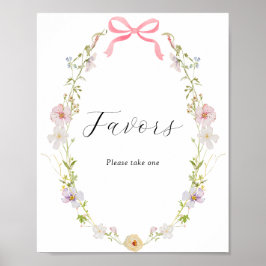 Signatur der rosafarbenen Wildblume Poster