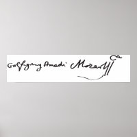 Signatur des Musiker Wolfgang Amadeus Mozart