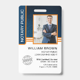 Signatur des öffentlichen Notars Agent-ID Ausweis