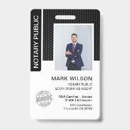 Signatur des öffentlichen Notars Agent-ID Ausweis