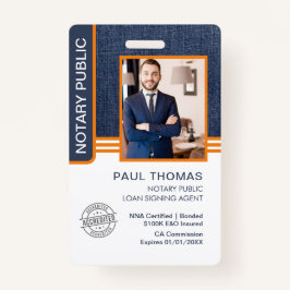 Signatur des öffentlichen Notars Agent-ID Ausweis