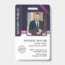 Signatur des öffentlichen Notars Agent-ID Ausweis