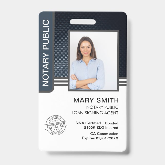 Signatur des öffentlichen Notars Agent-ID Ausweis (Vorderseite)