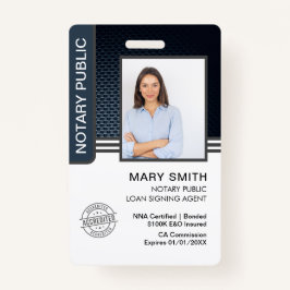 Signatur des öffentlichen Notars Agent-ID Ausweis