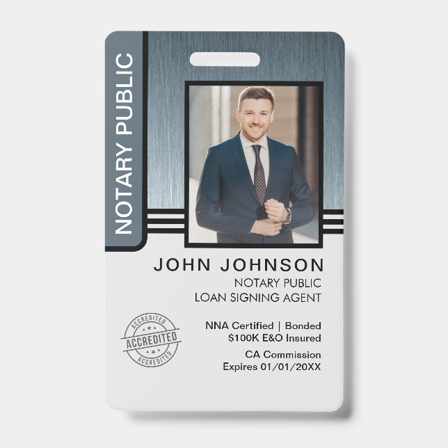 Signatur des öffentlichen Notars Agent-ID Ausweis (Vorderseite)