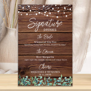 Signatur-Drinks Lichterkette Benutzerdefinierte Ho Poster