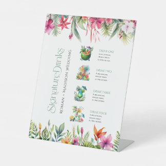 Signatur-Drinks Tropische Blumen Bprder Sockelschild