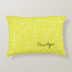 Signatur für coole Lemon-Scheiben Muster Ihren Nam Dekokissen