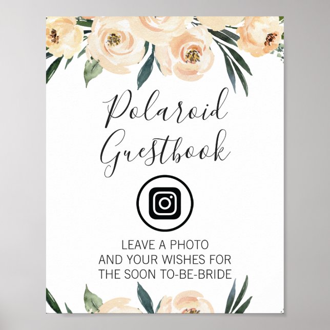 Signatur für das Brautparty Creme floral bearbeitb Poster (Vorne)