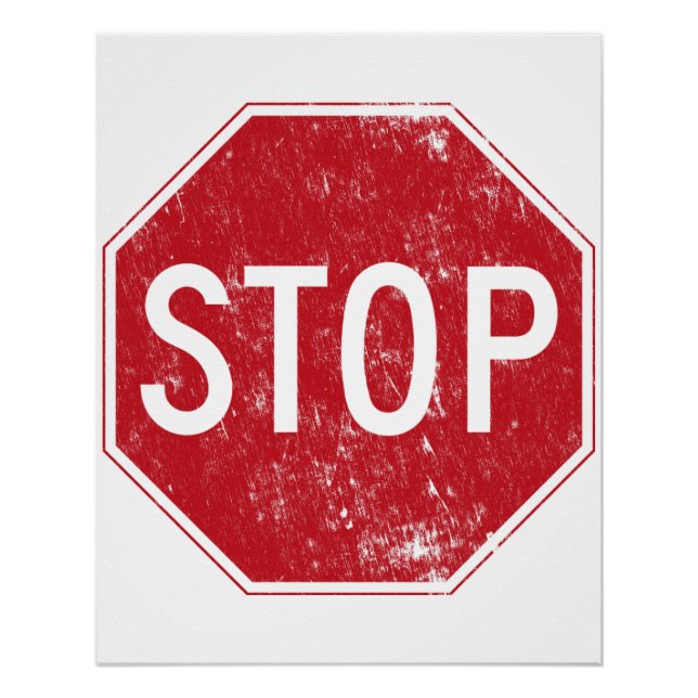 Signatur für gestörte Stopps Poster (Vorderseite)