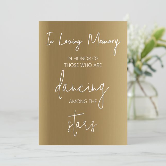 Signatur für Tanzfüße, Hochzeitsschwellen Einladung (Stehend Vorderseite)