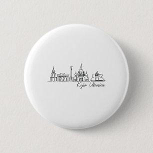 Signatur Kiew Stadt Skyline - Ukraine Souvenir Button