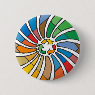 Signatur-Kunst Gerecycelt Button