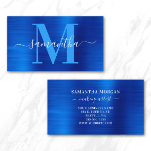 Signatur-Monogramm Königlich Blau Schimmer Visitenkarte