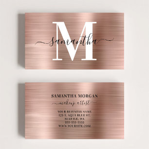 Signatur-Monogramm Rose Gold Schimmer Visitenkarte