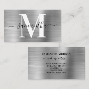Signatur Monogramm Silber Schimmer Visitenkarte