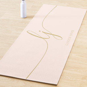 Signatur Name Einfache Kalligrafie Rosenrot Gold Yogamatte