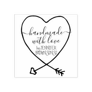 Signatur Pfeil Handmade mit Liebe Geschäft Gummistempel