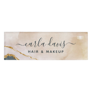 Signatur Schrift Wasserfarbe Rosa Schwarz Gold Mar Namenschild