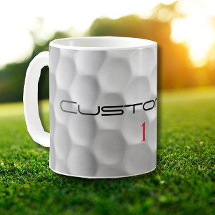 Signatur-Serie 1 personalisierte Golfball-Geschenk Kaffeetasse