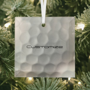 Signatur-Serie Personalisierte Golfball-Geschenke Ornament Aus Glas