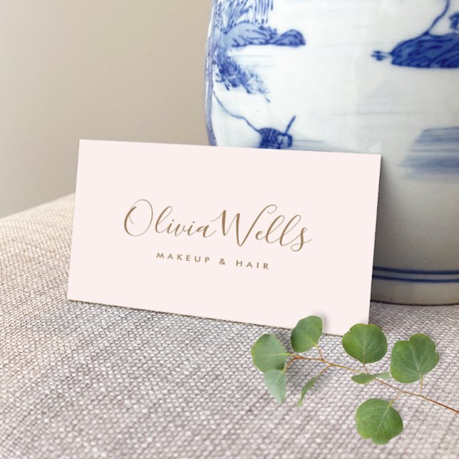 Signatur-Skript einfach hellrosa Social Media Visitenkarte (Von Creator hochgeladen)