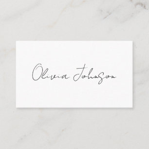 Signatur-Skriptgeschäftskarten   Weißschwarz Visitenkarte