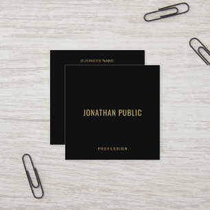Signatur UV-Mattpapier Elegant Schwarz und Gold Quadratische Visitenkarte