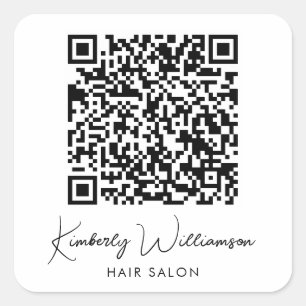 Signatur von Firmennamen Script QR Code Quadratischer Aufkleber