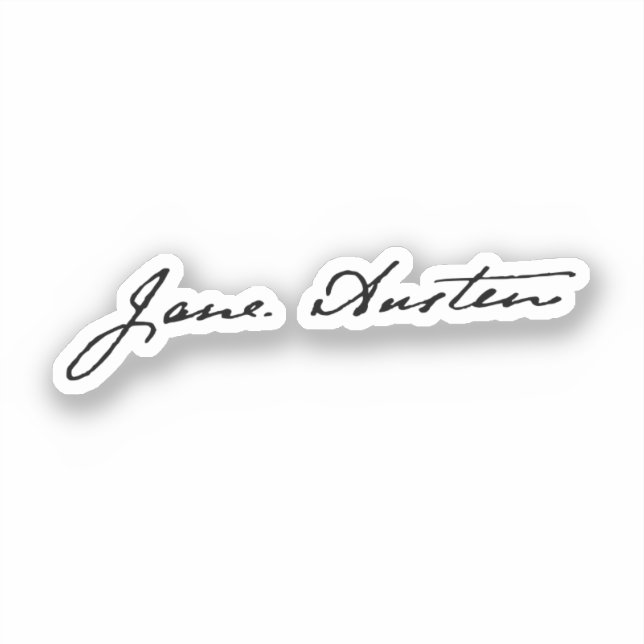 Signatur von Jane Austen Aufkleber (Vorderseite)
