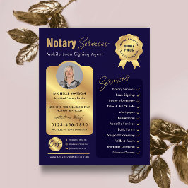 Signatur von Notar-Agenten Navy & Gold-Logo-Foto Flyer
