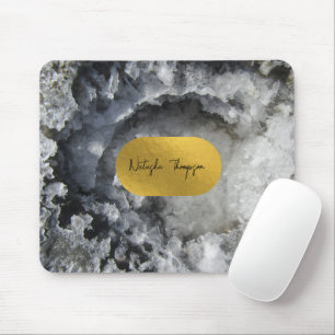 Signatur von Schwarzen-Gold-Fohlen-Kristallen Mousepad
