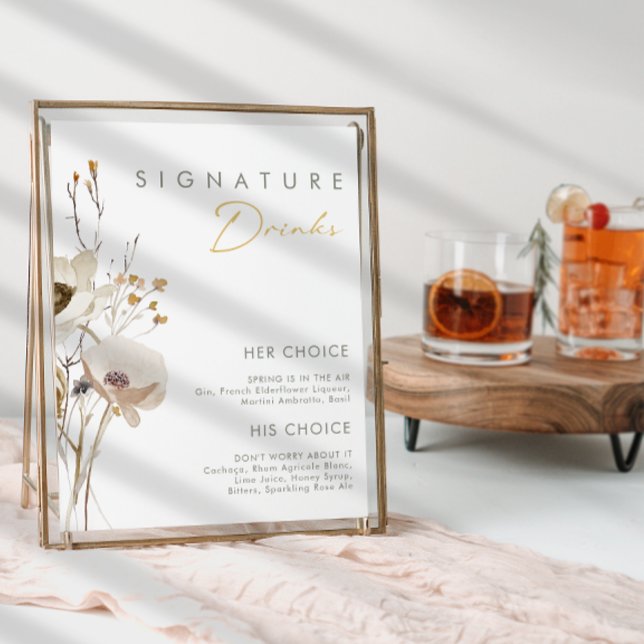 Signatur von Whimsical Wildblume Drinks Poster (Von Creator hochgeladen)