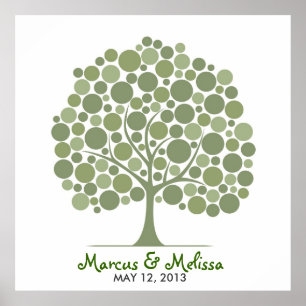 Signaturbaum für Hochzeiten - Kreise Poster