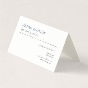 Signaturcreme modern elegant einfach blau weiß visitenkarten