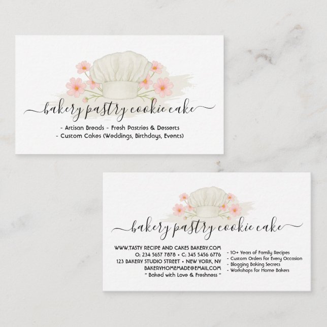 Signature Bakery Café Cake hausgemachte Lebensmitt Visitenkarte (Vorne/Hinten)