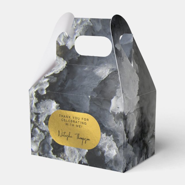 Signature Black Gold Foil Sea Crystals Vielen Dank Geschenkschachtel (Vorderseite)