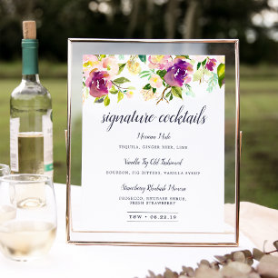 Signature Bloom Signature Cocktail Menü-Signatur Poster