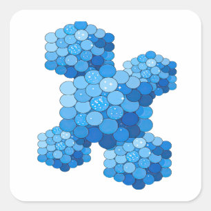 Signature Blue BLUE BUBBLES Bastelaufkleber Quadratischer Aufkleber