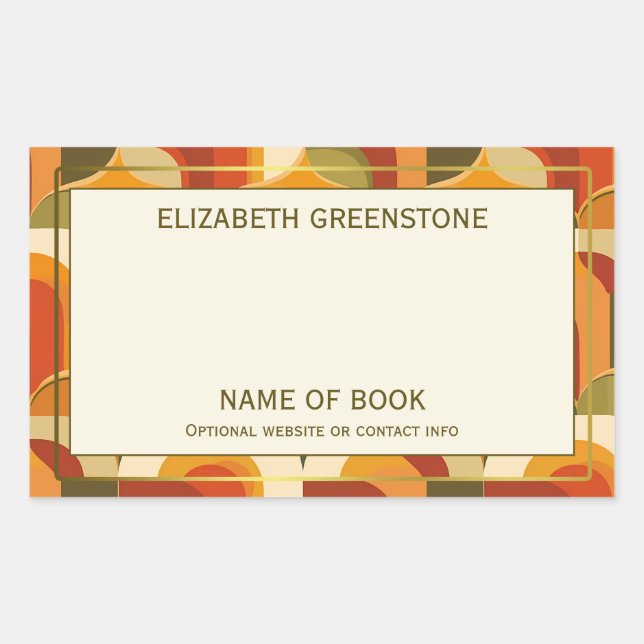 Signature-Buchzeichen für Retro Vibes Author Rechteckiger Aufkleber (Vorderseite)