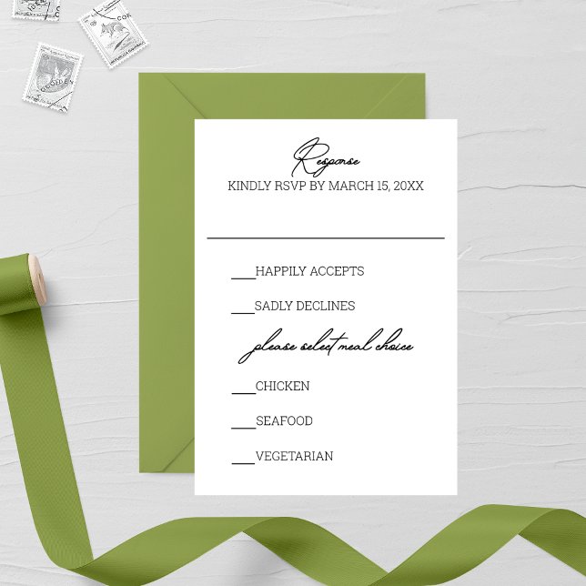 Signature Calligrafy Wedding RSVP Karte (Von Creator hochgeladen)