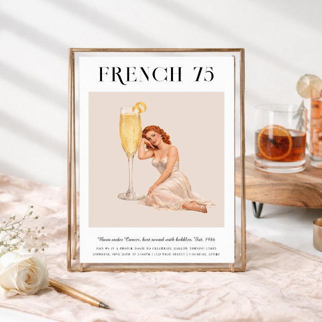 Signature Cocktail | Cancer Zodiac Birthday Einladung (Von Creator hochgeladen)